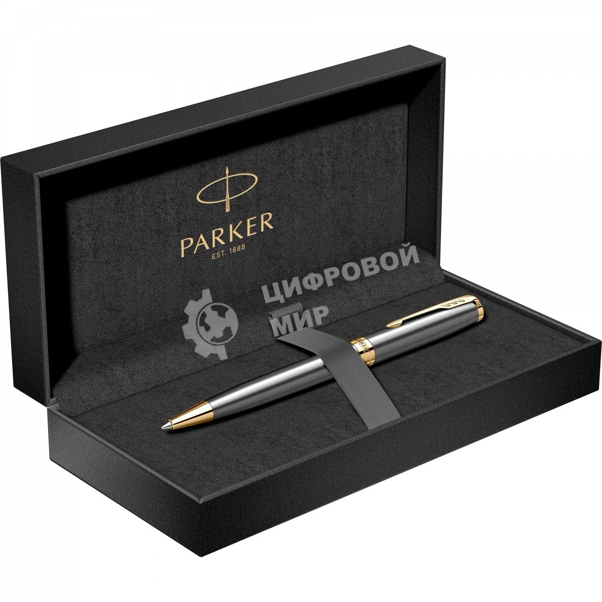 Ручка шариковая Parker Sonnet Grey Core GT (2213679) M, черные чернила, подарочная коробка