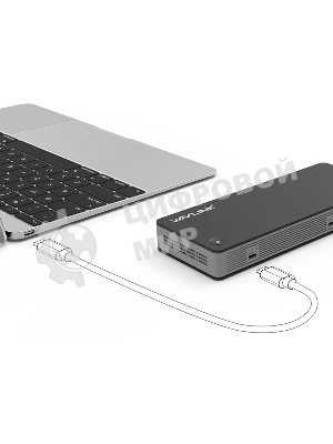 USB-концентратор Docking Station WAVLINK Thunderbolt 3/60W Power Delivery Include 20V/6.5A Power Adapter/4xUSB3.0/1xUSB-C/2xDP 4K 60HZ/2xDP to HDMI 4K 60Hz adapter/1xGigabit LAN/1xCombo Audio Jack
