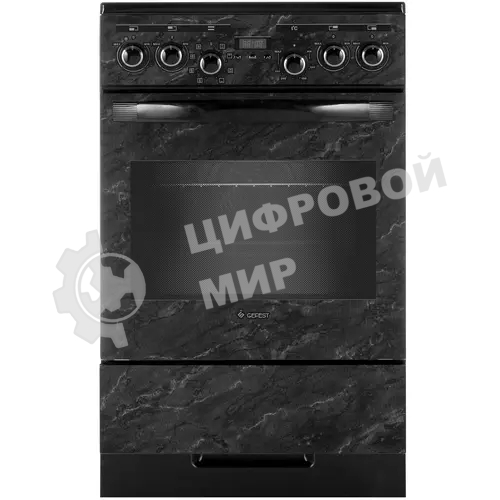 Плита электрическая Gefest ЭП Н Д 5560-03 0053 черный, конфорок 4 шт, духовка 55 л, 50 см x 85 см x 58.5 см