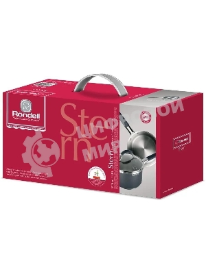 Ковш Rondell Stern RDS-008, 1.9л, с крышкой 16см, серый