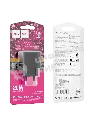 Сетевое зарядное устройство HOCO (6942007603805) CS13A 1USB 3.0A PD 20W