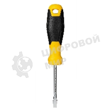 Отвертка шлицевая Deli DL6350751 5х75мм CR-V, Двухкомпонентная ручка. Хромированная