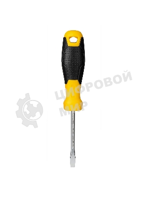 Отвертка шлицевая Deli DL6350751 5х75мм CR-V, Двухкомпонентная ручка. Хромированная
