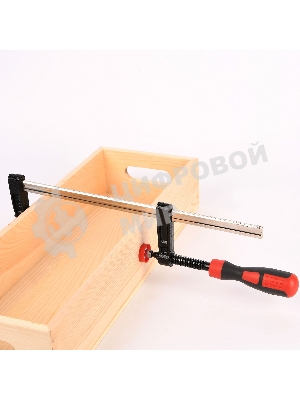 Струбцина F-образная усиленная Deli DL111280Z 800x120 мм, макс. усилие зажима 3500N, резьба 16мм