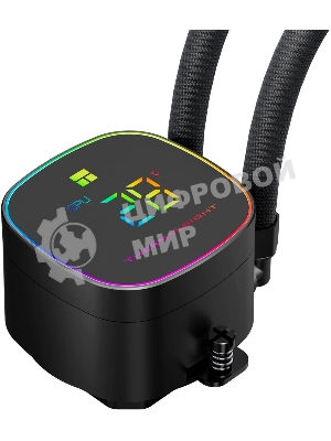 Система жидкостного охлаждения Thermalright Frozen Horizon 240 Digital (240мм, LED temp., Black, ARGB/Fans: 2x120мм, 68.9CFM, 28.2dBA, 2000RPM/Pump height 53.2мм, Rad thickness 27мм/S: 1700, 1200, 1851, 115X, AM5, AM4)