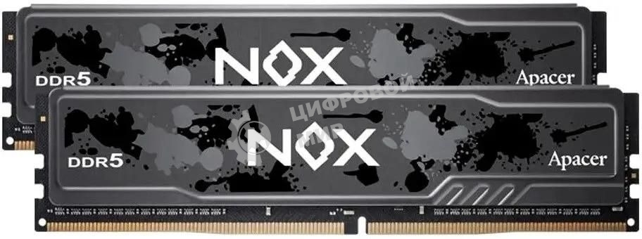 Оперативная память Apacer Nox, DDR5, 32Gb (2x16Gb), 5200MHz, CL40, DIMM, радиатор, серый/черный
