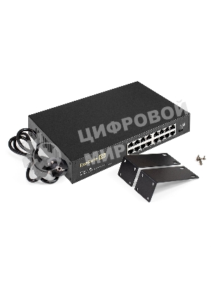 Коммутатор неуправляемый ExeGate EDGS-1016D (16-портовый гигабитный UTP 10/100/1000 Base-T, металлический корпус, с возможностью установки в стойку, с функцией энергосбережения (EEE))