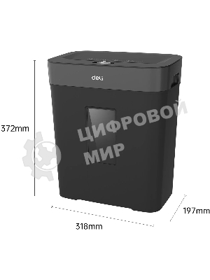 Шредер Deli ET023 черный (секр.P-4) фрагменты 8лист. 15лтр.