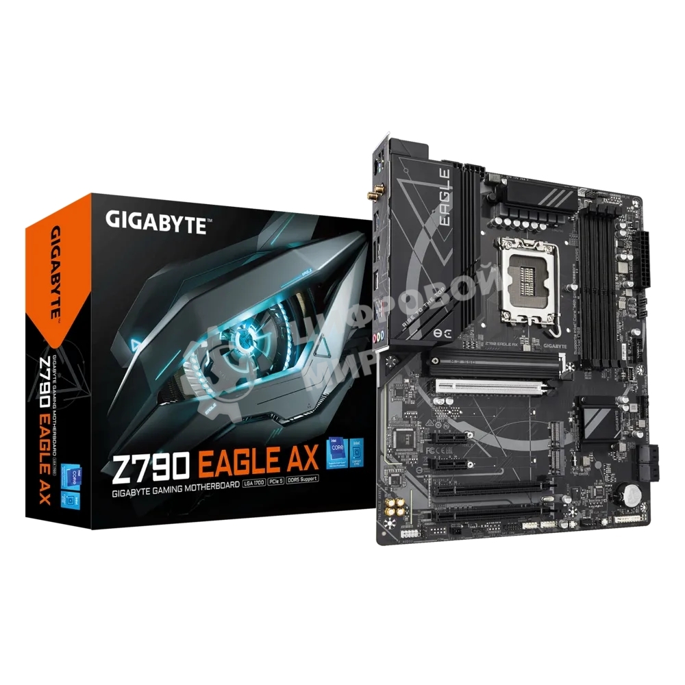 Материнская плата Gigabyte Z790 EAGLE AX, LGA 1700, Intel Z790, 4xDDR5, 4xSATA, 3xM.2, 1xPCIe 3.0 x1, 1xPCIe 4.0 x4, 1xPCIe 5.0 x16, 1xHDMI, 1xDP, 1x 2.5Gb LAN, 2xUSB-A 2.0, 4xUSB-A 3.2 Gen 1, 1xUSB 3.2 Gen 2, 7.1, ATX