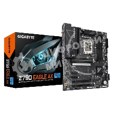 Материнская плата Gigabyte Z790 EAGLE AX, LGA 1700, Intel Z790, 4xDDR5, 4xSATA, 3xM.2, 1xPCIe 3.0 x1, 1xPCIe 4.0 x4, 1xPCIe 5.0 x16, 1xHDMI, 1xDP, 1x 2.5Gb LAN, 2xUSB-A 2.0, 4xUSB-A 3.2 Gen 1, 1xUSB 3.2 Gen 2, 7.1, ATX
