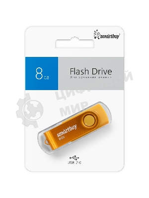 Флешка USB Smartbuy Twist Yellow (SB008Gb2TWY), 8Gb, USB 2.0, R/W 15/5, желтый