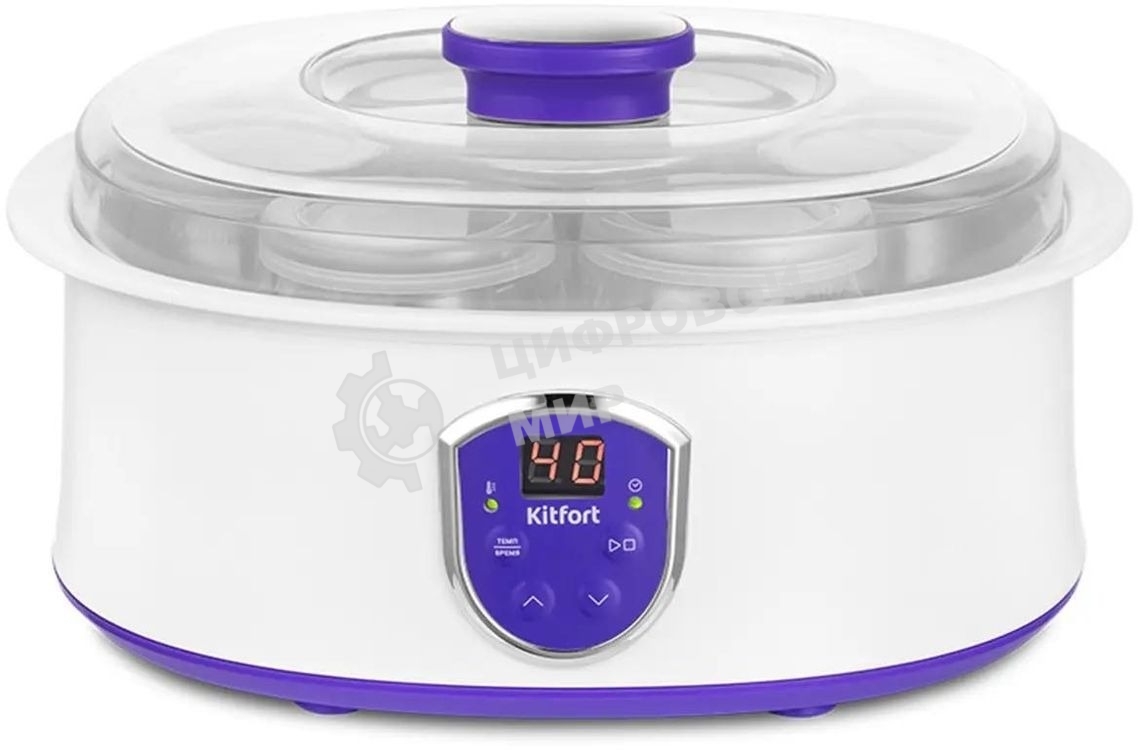 Йогуртница Kitfort КТ-2088-1 20Вт белый/фиолетовый
