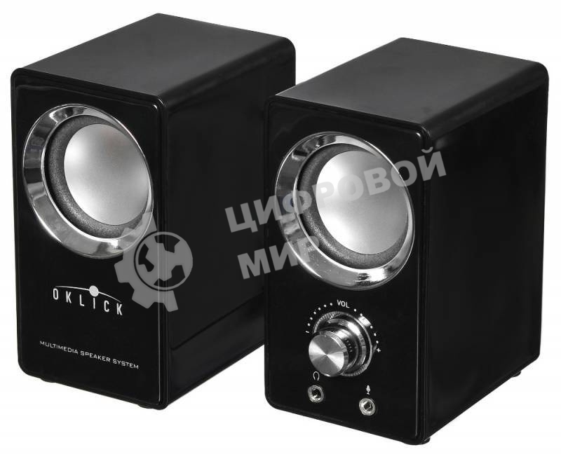 Акустическая система Oklick OK-116 2.0 черный 6Вт