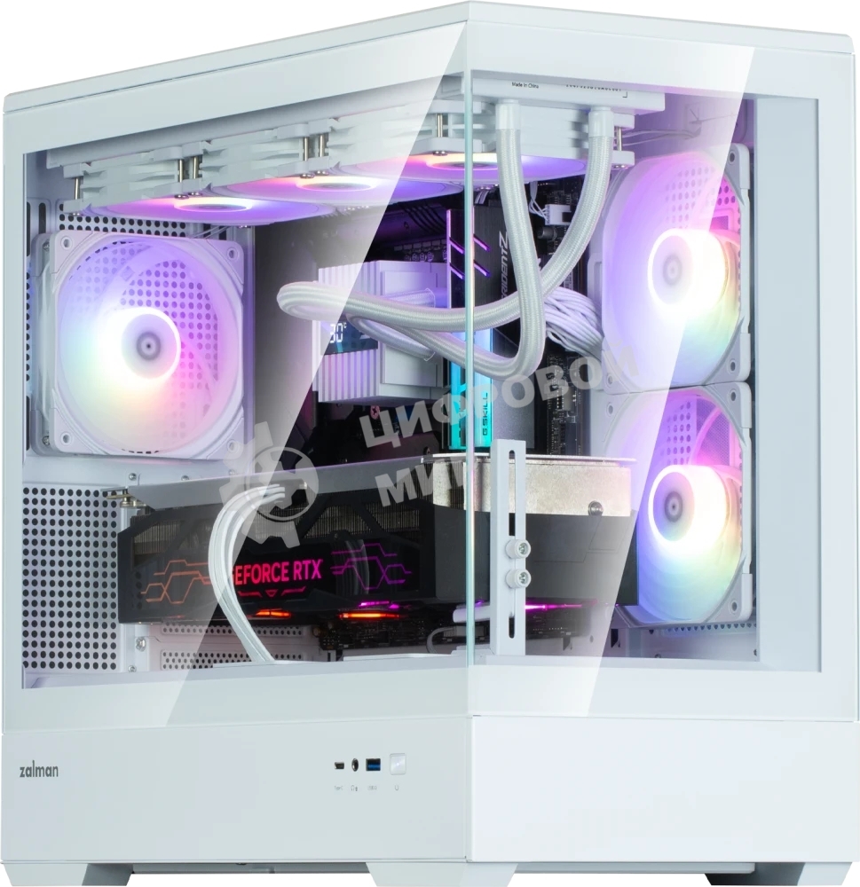 Компьютерный корпус ZALMAN P30 V2, MATX, белый, WINDOW, 2x3.5
