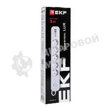 Удлинитель EKF UBA-LUX-503-TC 5х3 м IP20 2USB 2.4А+2type-C LUX 1.5 кв.мм