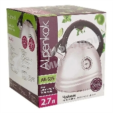 Чайник для плиты ALPENKOK AK-535 из нерж.стали с ОКНОМ 2,7л,со свистком