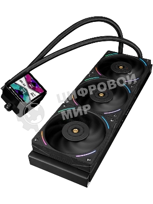 Система жидкостного охлаждения Thermalright Frozen Vision 360 V2 (360мм, LED, Black, ARGB/Fans: 3x120мм, 69CFM, 27dBA, 2150RPM/Pump height 60мм, 23dBA, 3000RPM, Rad thickness 27мм/S: 1700, 1200, 1851, 115X, 2011, 2066, AM5, AM4)