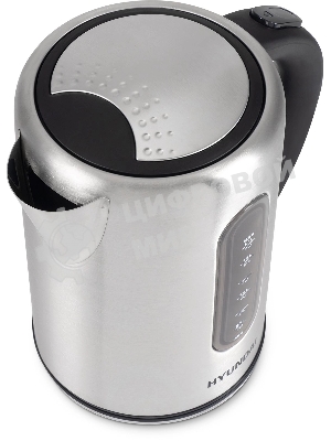 Чайник электрический Hyundai HYK-S9909 1.7л. 2200Вт серебристый матовый/черный корпус: металл