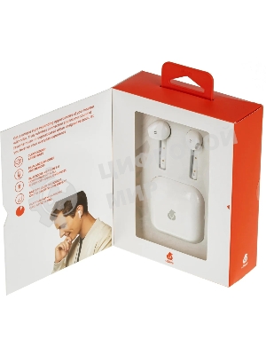 Наушники TWS UBEAR Vibe белый, вкладыши, Bluetooth, до 4 ч
