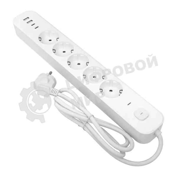 Удлинитель EKF UBA-LUX-503-TC 5х3 м IP20 2USB 2.4А+2type-C LUX 1.5 кв.мм