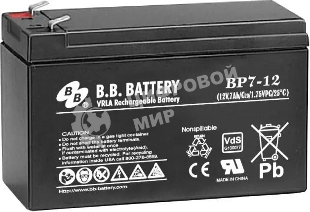 Аккумулятор B.B. Battery series BP/BP7-12/12V/7Ah