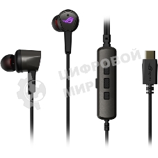 Гарнитура ASUS ROG Cetra II чёрный, проводная, USB-C, вставные, шумоподавление микрофона, регулятор громкости, чехол в комплекте