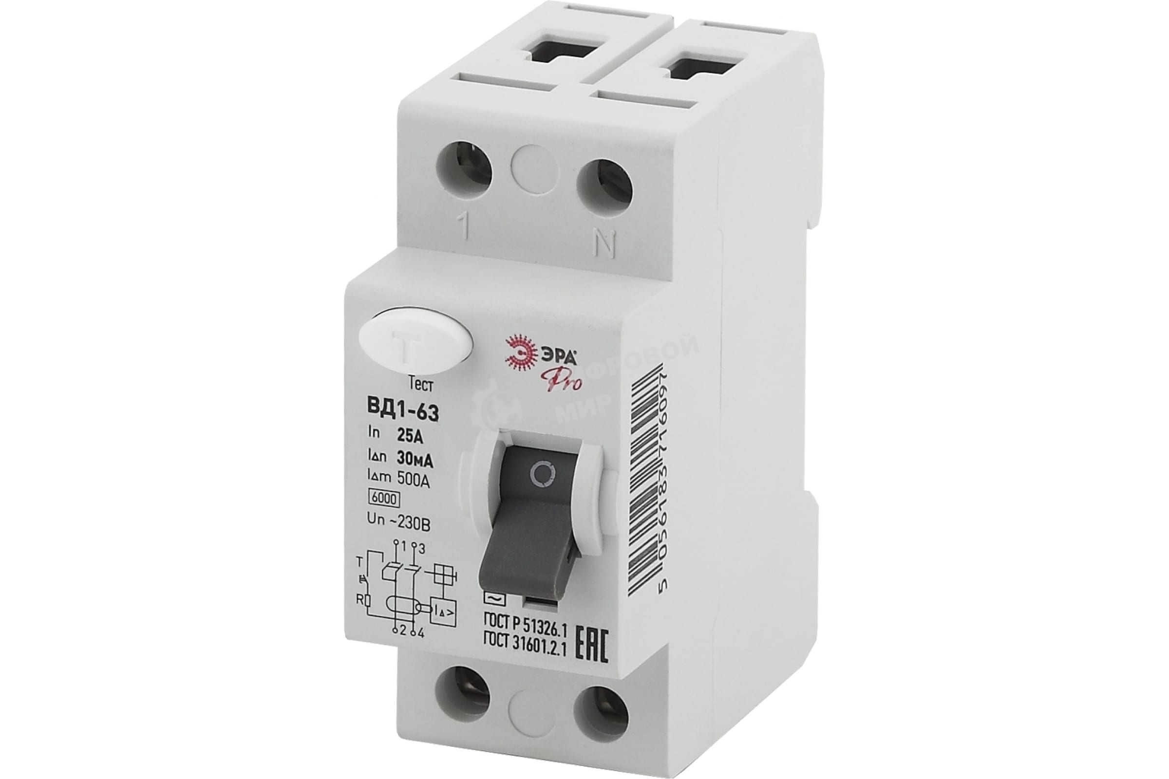 УЗО ЭРА Pro NO-902-24  вд1-63 1p+n 25а 30ма (90/1620)