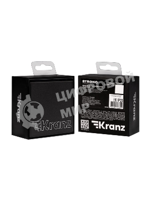 Выключатель Kranz STRONG 1 кл проходной (переключатель) 10А с/у графит