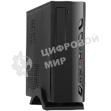 Компьютерный корпус MiniITX ExeGate MI-208 Black, miniITX/mATX, M400, 80мм, 2хUSB, Audio