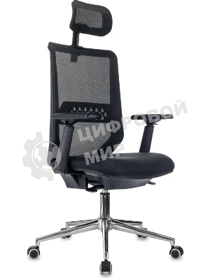 Кресло эргономичное Бюрократ MC-612N-H черный TW SQU BL сетка/ткань с подголов. крестов. металл хром