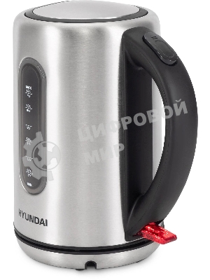 Чайник электрический Hyundai HYK-S9909 1.7л. 2200Вт серебристый матовый/черный корпус: металл