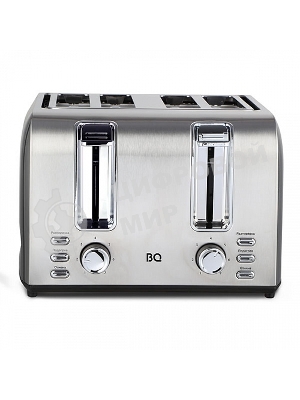 Тостер BQ T2001 Steel-Black, Мощность 1500 Вт, 7 степеней поджаривания, Функция подогрева, разморозки и 