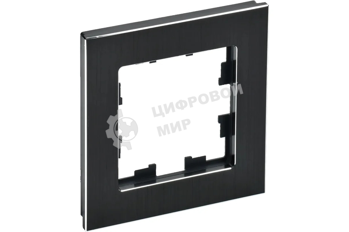 Рамка 1-местная IEK BRITE РУ-1-1-БрЧ (BR-M12-M-K02) металл черный