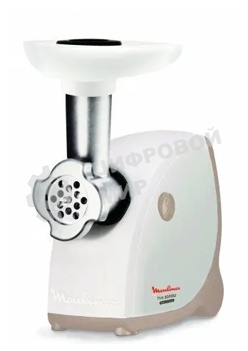 Мясорубка электрическая Moulinex ME476132 белый/бежевый, 2000 Вт, 2.3 кг/мин, защита от перегрузки, насадки - 9