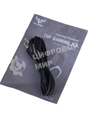 Гарнитура ASUS TUF Gaming H3 чёрный/серый, проводная, mini jack 3.5 мм, регулятор громкости, отключаемый микрофон