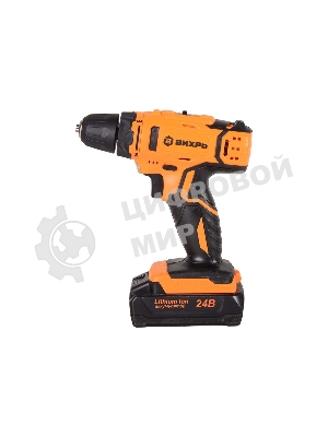 Дрель-шуруповерт Вихрь ДА-24Л-2к, 24 В, 2 Ач, 40 Нм, щеточный