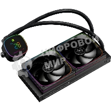 Система жидкостного охлаждения Thermalright Frozen Horizon 240 Digital (240мм, LED temp., Black, ARGB/Fans: 2x120мм, 68.9CFM, 28.2dBA, 2000RPM/Pump height 53.2мм, Rad thickness 27мм/S: 1700, 1200, 1851, 115X, AM5, AM4)
