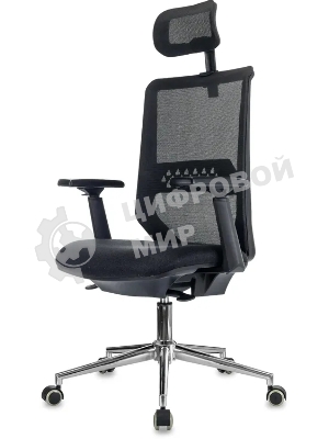 Кресло эргономичное Бюрократ MC-612N-H черный TW SQU BL сетка/ткань с подголов. крестов. металл хром