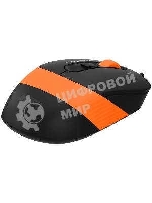 Мышь проводная A4Tech Fstyler FM10S черный/оранжевый, 1600 dpi, USB, кнопки - 4
