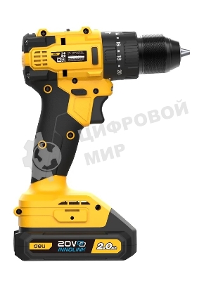 Дрель-шуруповерт Deli DC150, 20 В, 2 Ач, 50 Нм, бесщеточный, ударный