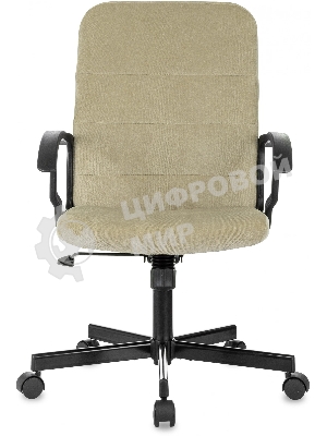 Кресло офисное Бюрократ Triest Fabric песочный Light-21 крестов. металл черный