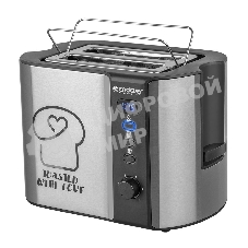 Тостер электрический ENDEVER Skyline ST-127, мощность 800 Вт, стальной/черный, 6 реж. поджаривания, 2 отсека для тостов, 4 шт/уп