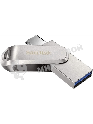 Флешка USB Sandisk Ultra Dual Luxe (SDDDC4-032G-G46), 32Gb, USB 3.2 Gen 1/Type-C, R/W 150/40, серебристый