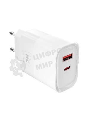 Сетевое зарядное устройство MORE CHOICE NC81 СЗУ 1USB+1Type-C 3.0A PD 20W+ QC3.0, белый