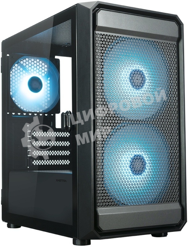 Компьютерный корпус XASTRA A303M 3ARGb Black mATX/Mesh/ tempered glass / 2x140мм + 1x120мм ARGb PWM fans/ Door/ A303M-2FC14A-1FC12A-D