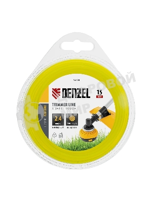 Леска для триммера Denzel FLEX CORD 96108 круглая 2,4 мм х 15 м, блистер