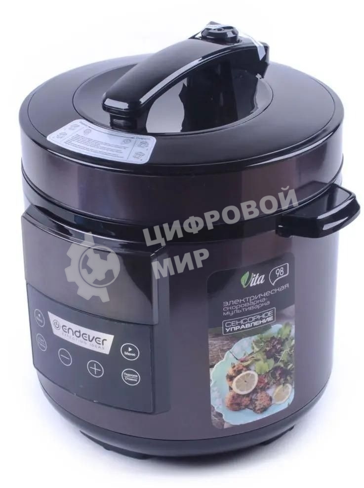 Мультиварка-скороварка Endever VITA 98 черный/сливовый электрическая Endever Vita 98