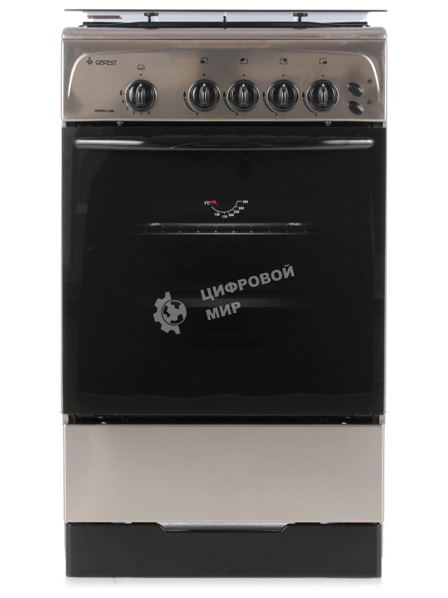 Плита газовая Gefest ПГ 3200-06 К62 серебристый, конфорок 4 шт, духовка 42 л, 50 см x 85 см x 57 см