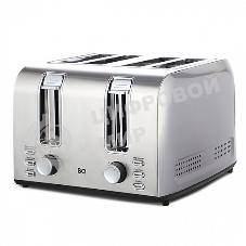 Тостер BQ T2001 Steel-Black, Мощность 1500 Вт, 7 степеней поджаривания, Функция подогрева, разморозки и 