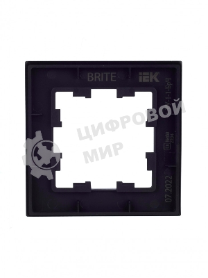 Рамка 1-местная IEK BRITE РУ-1-1-БрЧ (BR-M12-M-K02) металл черный